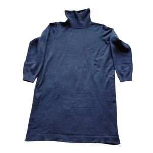 NEW Black Knit Turtleneck Sweater Dress 1X New Cozy Minimalist Capsule Layer